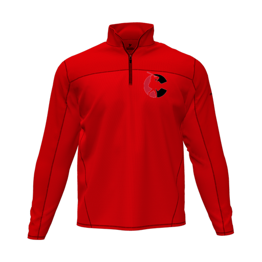 [CUS-DFW-QTRZ-PER-LSL-RED-AS-LOGO1] Quarter Zip Pullover (Adult S, Red, Logo 1)