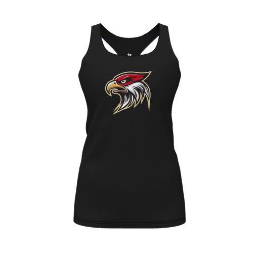 [CUS-DFW-RCBK-PER-BLK-FYS-LOGO1] Racerback Tank Top (Female Youth S, Black, Logo 1)
