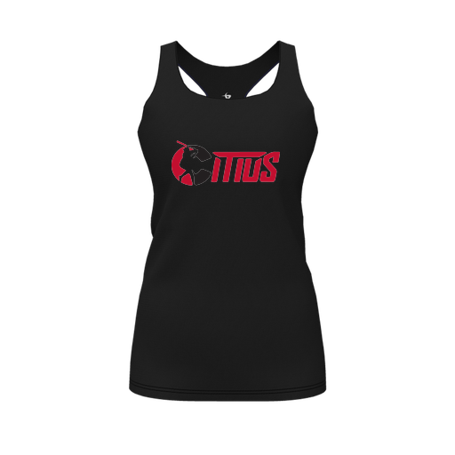 [CUS-DFW-RCBK-PER-BLK-FYS-LOGO2] Racerback Tank Top (Female Youth S, Black, Logo 2)