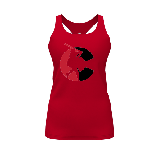 [FT0TRBRD-FYS-LOGO1] Decker Racerback Tank Top (Female Youth S, Red, Logo 1)