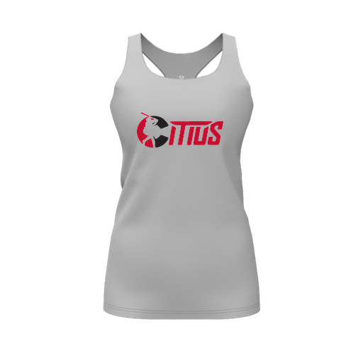 [CUS-DFW-RCBK-PER-GRY-FYS-LOGO2] Racerback Tank Top (Female Youth S, Gray, Logo 2)