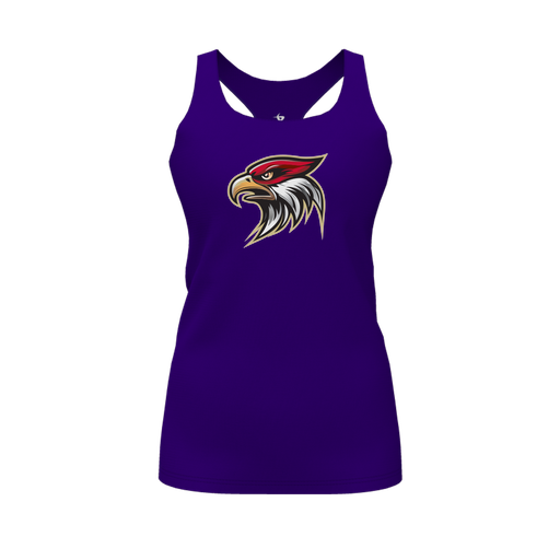 [CUS-DFW-RCBK-PER-PUR-FYS-LOGO1] Racerback Tank Top (Female Youth S, Purple, Logo 1)
