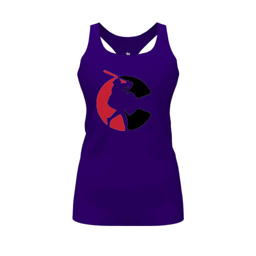 [FT0TRBPP-FYS-LOGO1] Decker Racerback Tank Top (Female Youth S, Purple, Logo 1)