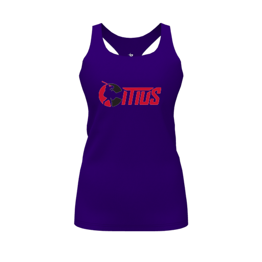 [CUS-DFW-RCBK-PER-PUR-FYS-LOGO2] Racerback Tank Top (Female Youth S, Purple, Logo 2)