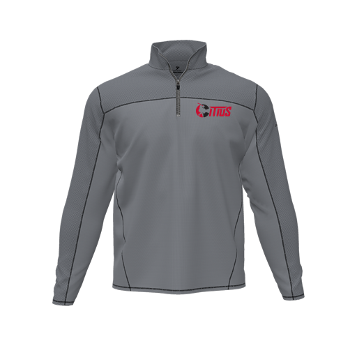 [CUS-DFW-QTRZ-PER-LSL-GRY-AS-LOGO2] Quarter Zip Pullover (Adult S, Gray, Logo 2)