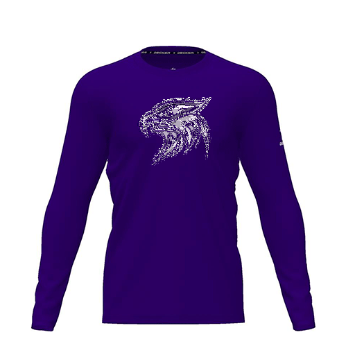 [CUS-DRIF-TEES-PER-CNK-LSL-PUR-YXS-LOGO1] Dri Fit Performance T-Shirt (Youth XS, Purple, Logo 1, Long Sleeve)