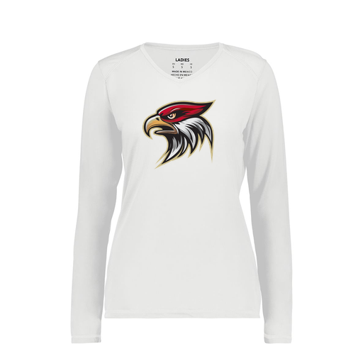 [6847.005.XS-LOGO1] Women's SoftTouch Long Sleeve (Female Adult XS, White, Logo 1)