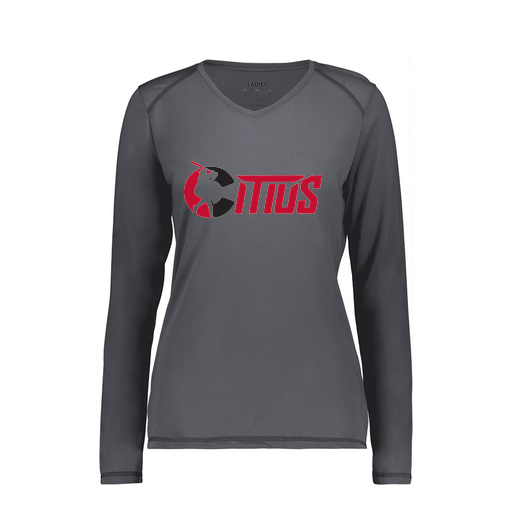 [6847.98D.XS-LOGO2] Women's SoftTouch Long Sleeve (Female Adult XS, Gray, Logo 2)