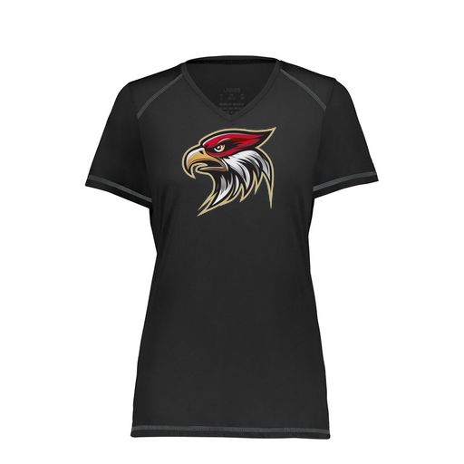 [6844.080.XS-LOGO1] Women's SoftTouch Short Sleeve (Female Adult XS, Black, Logo 1)