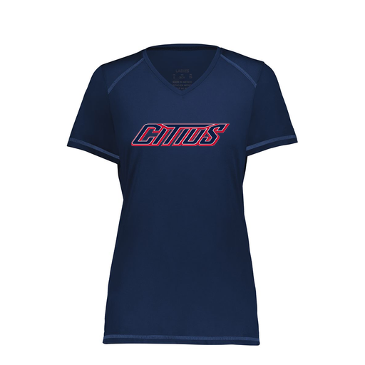 [6844.065.XS-LOGO3] Women's SoftTouch Short Sleeve (Female Adult XS, Navy, Logo 3)
