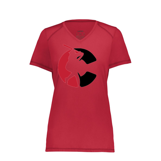 [6844.083.XS-LOGO1] Women's SoftTouch Short Sleeve (Female Adult XS, Red, Logo 1)