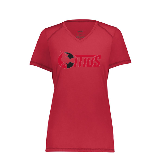 [6844.083.XS-LOGO2] Women's SoftTouch Short Sleeve (Female Adult XS, Red, Logo 2)