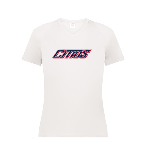 [2792.005.XS-LOGO3] Ladies Smooth Sport V-Neck T-Shirt (Female Adult XS, White, Logo 3)
