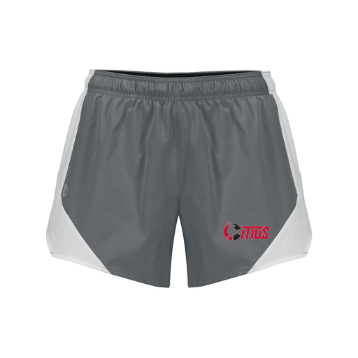 [229489.R04.S-LOGO2] Girls Olympus Shorts (Female Youth S, Gray, Logo 2)