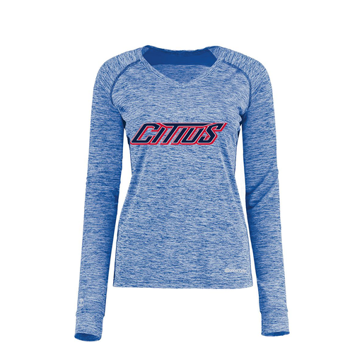 [222770.U55.XS-LOGO3] Ladies Electric Long Sleeve Shirt (Female Adult XS, Royal, Logo 3)