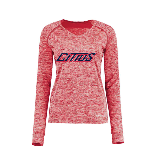 [222770.T20.XS-LOGO3] Ladies Electric Long Sleeve Shirt (Female Adult XS, Red, Logo 3)