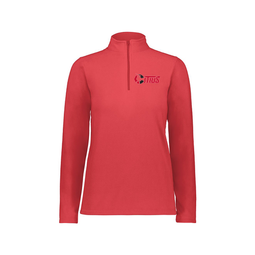 [6864.083.XS-LOGO2] Ladies MicroFleece 1/4 Zip Pullover (Female Adult XS, Red, Logo 2)