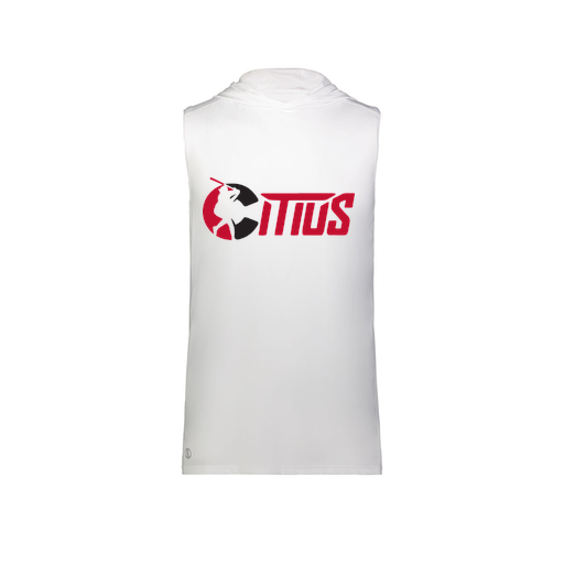 [222590.005.XS-LOGO2] Men's CoolDry Sleeveless Hoodie (Adult XS, White, Logo 2)