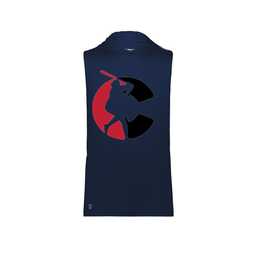 [222590.065.XS-LOGO1] Men's CoolDry Sleeveless Hoodie (Adult XS, Navy, Logo 1)