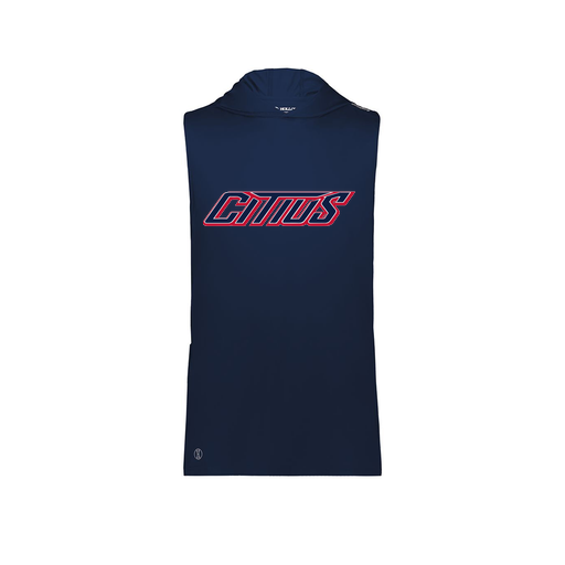 [222590.065.XS-LOGO3] Men's CoolDry Sleeveless Hoodie (Adult XS, Navy, Logo 3)