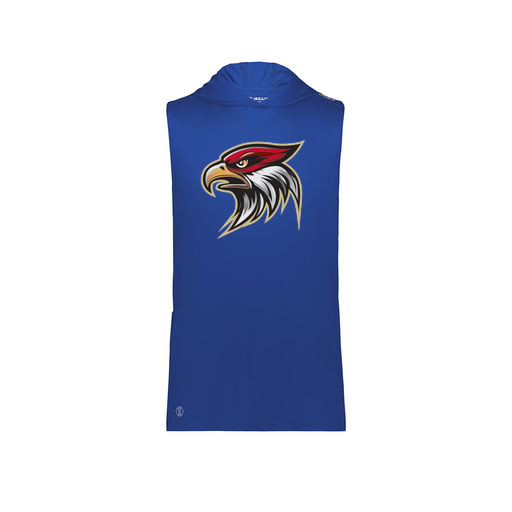 [222590.060.XS-LOGO1] Men's CoolDry Sleeveless Hoodie (Adult XS, Royal, Logo 1)
