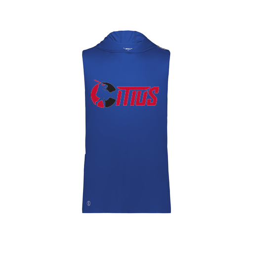 [222590.060.XS-LOGO2] Men's CoolDry Sleeveless Hoodie (Adult XS, Royal, Logo 2)