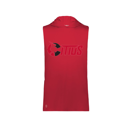 [222590.083.XS-LOGO2] Men's CoolDry Sleeveless Hoodie (Adult XS, Red, Logo 2)