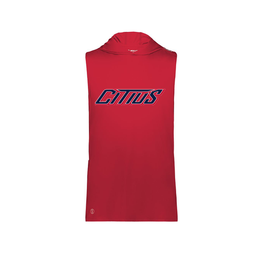 [222590.083.XS-LOGO3] Men's CoolDry Sleeveless Hoodie (Adult XS, Red, Logo 3)
