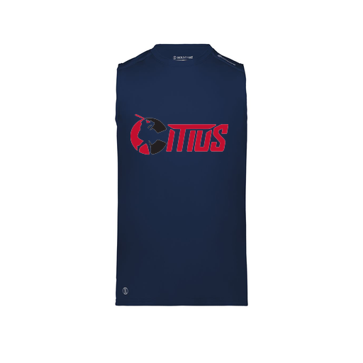 [222593.065.S-LOGO2] Men's CoolDry TankTop (Adult S, Navy, Logo 2)