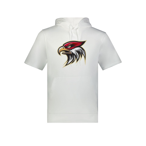 [6871.005.S-LOGO1] Men's Dri Fit Short Sleeve Hoodie (Adult S, White, Logo 1)