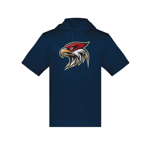 [6871.065.S-LOGO1] Men's Dri Fit Short Sleeve Hoodie (Adult S, Navy, Logo 1)