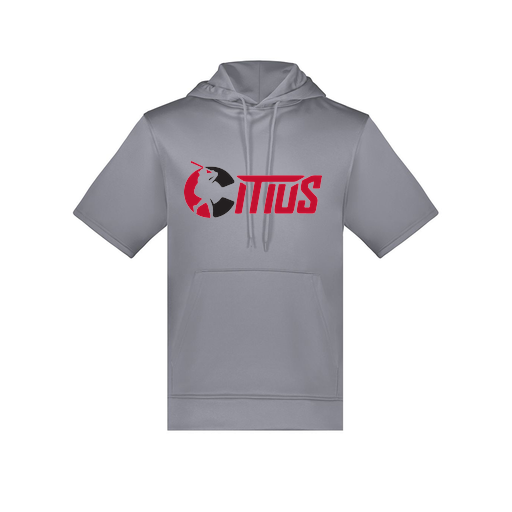 [6871.059.S-LOGO2] Men's Dri Fit Short Sleeve Hoodie (Adult S, Gray, Logo 2)