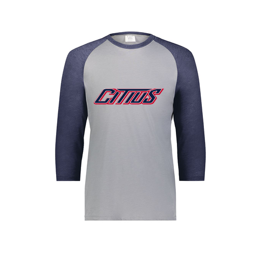 [6879.29V.S-LOGO3] Men's Vintage 3/4 Sleeve T-Shirt (Adult S, Navy, Logo 3)