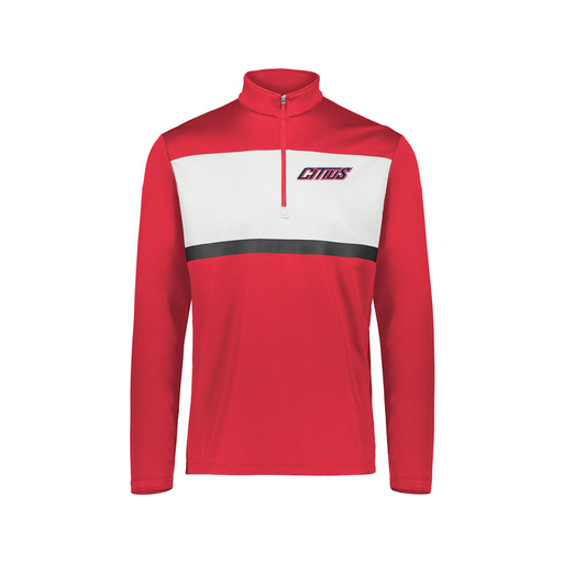 [222691.T20.S-LOGO3] Youth Bold 1/4 Zip Pullover (Youth S, Red, Logo 3)
