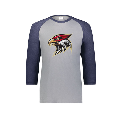 [6880.29V.S-LOGO1] Youth Vintage 3/4 T-Shirt (Youth S, Navy, Logo 1)