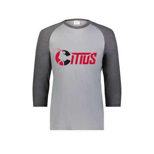 [6880.30V.S-LOGO2] Youth Vintage 3/4 T-Shirt (Youth S, Gray, Logo 2)