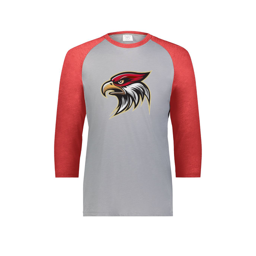 [6880.27V.S-LOGO1] Youth Vintage 3/4 T-Shirt (Youth S, Red, Logo 1)