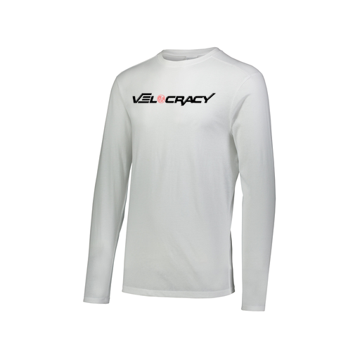 [FTLCUBWH-AXS-LOGO3] Decker Men's Tri-Blend T-Shirt - Long Sleeve (Adult XS, White, Logo 3)
