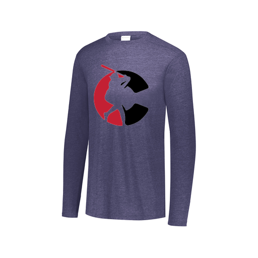 [FTLCUBNV-AXS-LOGO1] Decker Men's Tri-Blend T-Shirt - Long Sleeve (Adult XS, Navy, Logo 1)