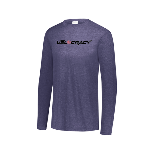[FTLCUBNV-AXS-LOGO3] Decker Men's Tri-Blend T-Shirt - Long Sleeve (Adult XS, Navy, Logo 3)