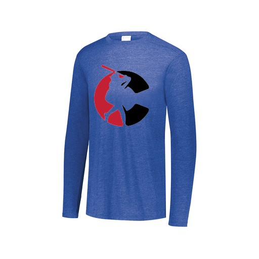 [FTLCUBRY-AXS-LOGO1] Decker Men's Tri-Blend T-Shirt - Long Sleeve (Adult XS, Royal, Logo 1)