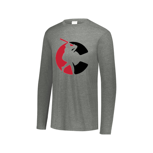 [FTLCUBGY-AXS-LOGO1] Decker Men's Tri-Blend T-Shirt - Long Sleeve (Adult XS, Gray, Logo 1)