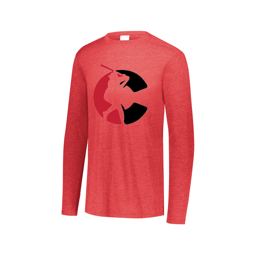 [FTLCUBRD-AXS-LOGO1] Decker Men's Tri-Blend T-Shirt - Long Sleeve (Adult XS, Red, Logo 1)