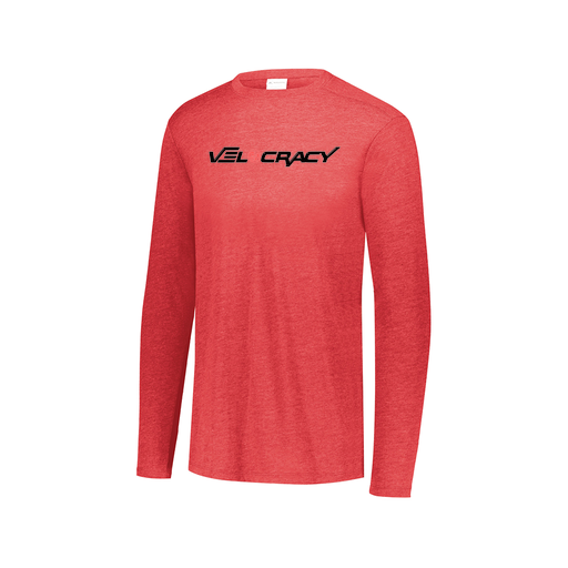 [3075.V96.XS-LOGO3] Decker Men's Tri-Blend T-Shirt - Long Sleeve (Adult XS, Red, Logo 3)