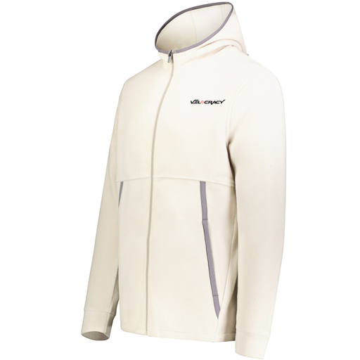 [6858.53T.XS-LOGO3] Men's Chill Full Zip Fleece (Adult XS, White, Logo 3)