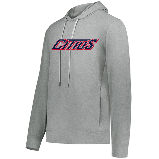 [222598.E83.S-LOGO3] Men's Ventura Thin Knit Hoodie (Adult S, Silver, Logo 3)