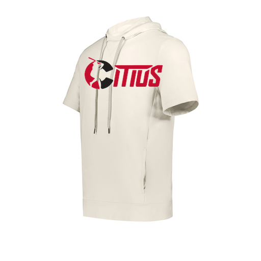 [222505.907.S-LOGO2] Men's Venturs Soft Knit Short Sleeve Hoodie (Adult S, White, Logo 2)