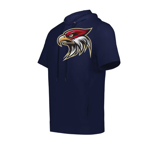 [222505.065.S-LOGO1] Men's Venturs Soft Knit Short Sleeve Hoodie (Adult S, Navy, Logo 1)