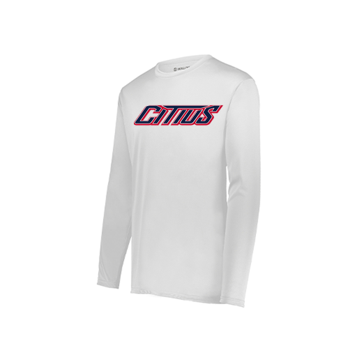 [222823.005.S-LOGO3] Youth LS Smooth Sport Shirt (Youth S, White, Logo 3)