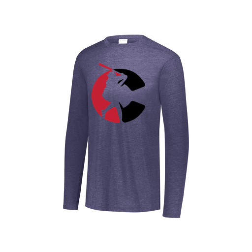 [FTLCUBNV-YS-LOGO1] Decker Youth Tri-Blend T-Shirt - Long Sleeve (Youth S, Navy, Logo 1)